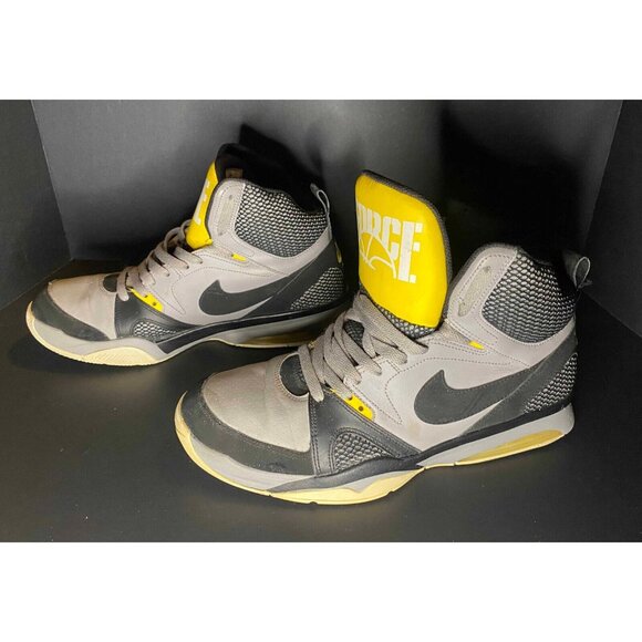 Nike Air Ultra Force Men's Sneaker 2013 Grey Black Yellow 555087-001 Mens 11 - Picture 6 of 8